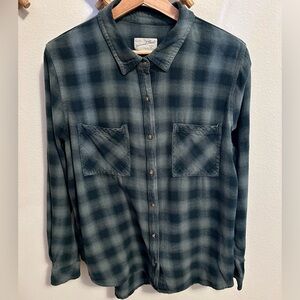 Universal Thread 100% Cotton Flannel Shirt in green plaid XL